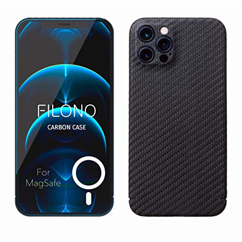 FILONO iPhone 12 Pro Carbon Hülle Ultra dünn | Made in Germany | kompatibel mit MagSafe | mit Kamera-Schutz