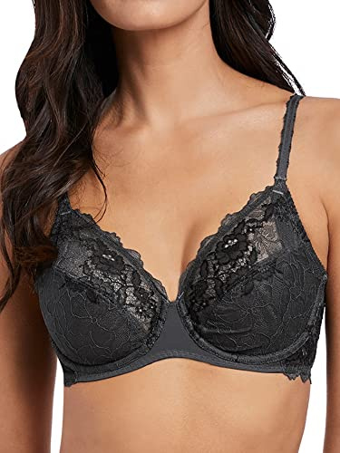 Lace Perfection Underwire Bra Charcoal Grey 38D