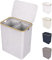 LONBET 150L Double Laundry Basket with Lid and Sturdy Bamboo Frame - Aesthetic Laundry Hamper with Side Handles, Made from Breathable Fabric - Laundry Bin with Removable Bag, Clothes Basket Light Grey