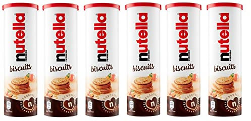 6 biscuits Ferrero Nutella Biscuits Biscotto con un cremoso cuore di Nutella avec cookies crémeux en forme de cœur Nutella, tube de 166 g