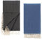 Tuiste Saunatuch Blau Schwarz 2er Pack, Saunakilt Damen und Herren, Strandtuch, Saunahandtuch, Picknickdecke, Hamamtuch%100 Baumwolle, Strandtücher, Strandhandtuch XXL, Badehandtuch 100x180