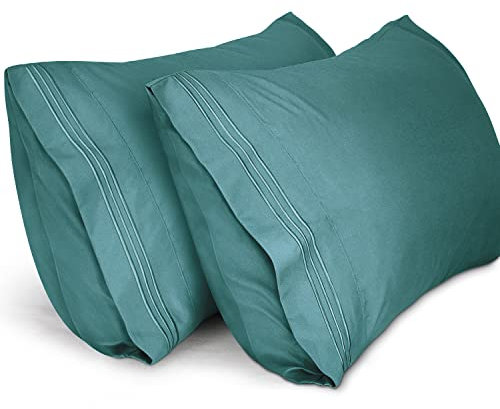 Lirex 2er Pack Kissenbezug 40 x 80 cm, Weiche Gebürstete Mikrofaser-Kissenbezüge, Hotelverschluss kopfkissen bezug,Kopfkissenbezug aus weichem Mikrofaser ,Oeko-TEX Zertifiziert (Grün)