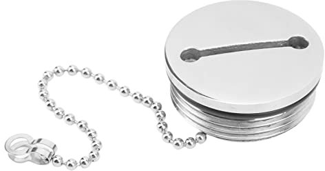 Tankdeckel für Boote, Edelstahl-Gastankdeckel, Ersatz-Deckfülldeckel mit Kette für Boote, Yachten, Wohnwagen (38MM)