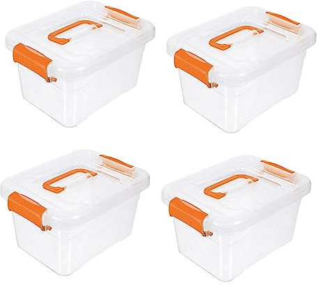 FONDOTIN 4pcs Box Portable Storage Box Containers for Organizing 16 Qt Storage Bins with Lids Toy Containers with Lids Small Plastic Containers Sundry Organizer Abs Organize Box Cosmetic