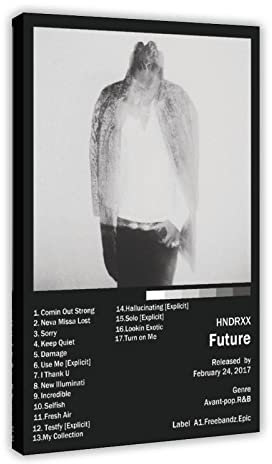 MEZUMI Future HNDRXX Album Cover Leinwand Poster Schlafzimmer Dekor Sport Landschaft Büro Zimmer Dekor Geschenk Rahmenstil 60 x 90 cm