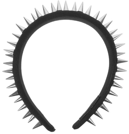 minkissy Studded Headband Black Punk Spiked Hairband No Slip Women S Fashion Hair Accessory for Festivals Parties and Everyday Wear
