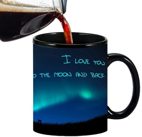 Kaffeetasse mit Farbwechsel - Keramik-Tasse zum Vorschein, Northern Lights Cool Kaffee, Magischer Tee