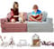 TIPICHOU Spielsofa für Kinder - Kindersofa, ausklappbar, 2-Sitzer, umbaubar in EIN Schlafsofa, Spielplatz, Sessel, Bodenmatratze Kinder (Rosa & Grün, 2-Sitzer)
