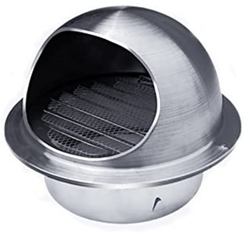 CHAKEUZND Edelstahl-Luftauslass, Lüftungsabdeckung, Dunstabzugshaube mit integriertem dichtem Gitter verhindert das Eindringen von Schmutz, for Badezimmer, Büros, Restaurants(150mm(59))