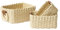 LA JOLIE MUSE/Small Wicker Baskets for Organizing, Recycled Paper Rope Storage Basket Container Bins for Shelves Bathroom Living room, Organizer Set of 3, Beige