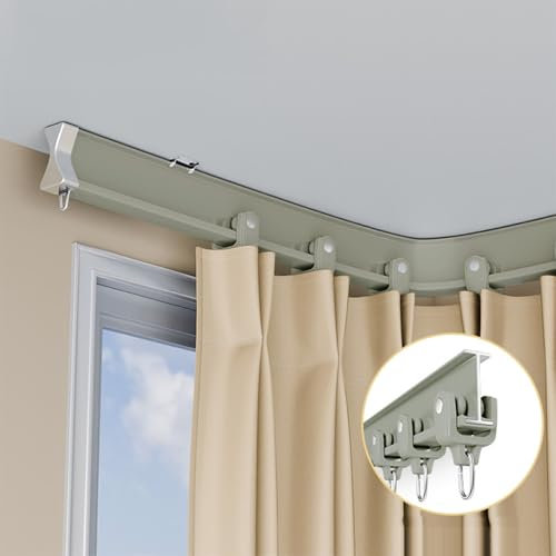 Binario Per Tende Flessibile, Binario Per Soffitto E Accessori, Per Privacy Ospedaliero, Doccia Ovale, Finestra Del Bagno, Binario Per Camper(Champagne,120cm/3.9ft)