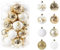 Weihnachtskugeln 34pcs, 6cm Kunststoff Set, Kugeln Weihnachten, Weiß Gold Rot Blau Schwarz, Weihnachtsdeko (Gold)