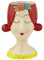 Baroni Home Vaso Decorativo in Ceramica Dipinta a Mano per Fiori e Piante, da Interno e da Esterno, 12x9,7x17 cm (Capelli Rossi)