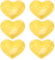 sourcing map Yellow Heart-Shaped Ceramic Side Dipping Bowl, 5 Porcelain Dish Bowl Set of 6, Mini Appetizer Plates Seasoning Dishes for Kitchen Home Wedding Party Restaurant