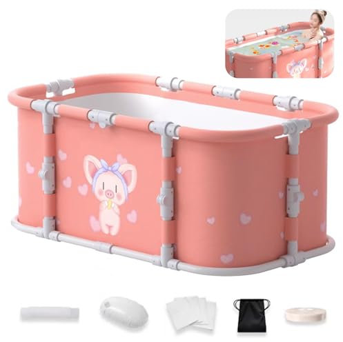 PeiYuDianZi Baignoire portable pliable pour adultes et enfants, baignoire autoportante avec coussins pour spa chaud, bain de glace, baignoire pliante à plusieurs couches pour intérieur et extérieur
