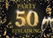 Edition Colibri Einladungskarten zum 50. Geburtstag, 10 Stück, Format A6, Karten-Set, Einladung, zum Beschriften, Party schwarz, gold (11176 DE)