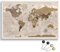 Personalisierbare Leinwand aus Weltkarte Motiv mit Rückwand-Pinnwand, perfekt für Reisende und als Wanddekoration, Dekorative Leinwandbilder, inkl. 100 Pins (Design 4, 150x100cm)