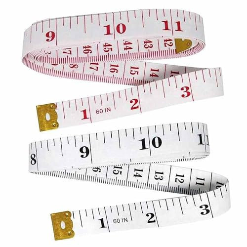Tape Measure body-Measuring tape Body measurement-Soft Ruler measurement Tape for sewing tailoring crafting building clothing 2-Sided-60 Inches150 cm-measure tool - Multi Colour & Pack (Red & White)