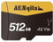 AENqila Carte Micro SD 512 Go, Carte Mémoire Haute, Carte Mémoire Micro SD+ Adaptateur, Compatible Full-HD pour Camera, Drone