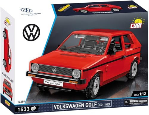 COBI 24359 Volkswagen Golf I Modellbausatz, 1974-1983, Maßstab 1:12, 1533 Teile, Rot