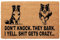 ED ltd. Personalised Doormat 'DON'T KNOCK' Door Mat Customised Border Collie Design 45 x 75cm Anti-Slip Indoor Outdoor Home Welcome Mat