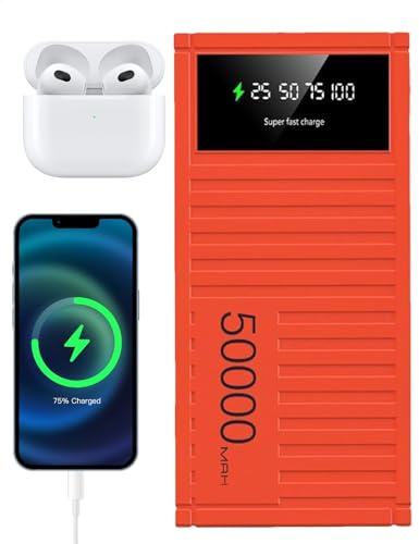 Portable Charger Bank, 50000mAh 66W Fast Charging, Multifunctional Portable Phone Charger with LED Display for Hiking, Camping, Travel, and Outdoor Adventures