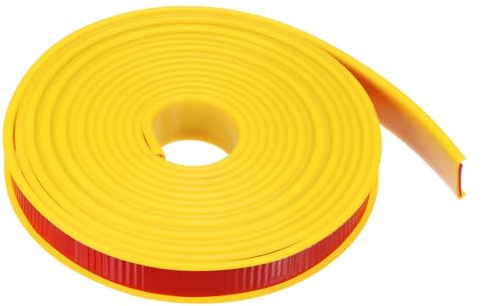 sourcing map U-Shape Edge Banding 25/32 x 19.7ft (20mm x 6M) Self Adhesive TPE Flexible Veneer Tape Soft Edge Strip Protector for Furniture Cabinet Table Protection Repair, Yellow