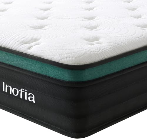 Inofia Double Mattresses 4FT6 10.6 Inch Hybrid Mattress Pocket Spring | Medium Firm, Triple-Layer Support Foam, Targeted Pressure Relief, CoolTouch Sleep Surface, Zoned Pocket Spring