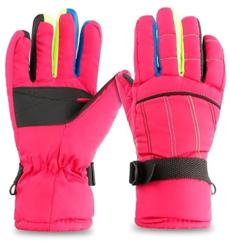 zavehony Skihandschuhe Kinder, Winterhandschuhe Kinder, Winterhandschuhe, Winddichte, wasserdichte, Für Skifahren Snowboard Wandern Outdoor-Sport Reithandschuhe Für Junge Mädchen 8-14 Jahre, 1 Paar