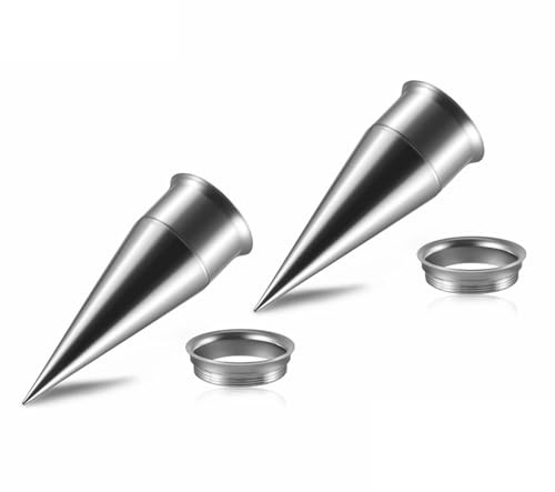 Lirzxin Plug Ohr Expander Set 13mm, 2 Stück Tunnel Set Chirurgenstahl Damen Herren Single/Double Flared 2 In 1 Austauschbare Geometrisch Form Ohrring Plug Dehnstab 13mm Silber