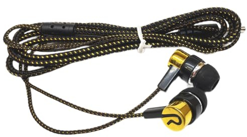 Uxsjakjsd In-Ear Stereo 3.5mm Wired Headphone Noise Cancelling Earbuds Superb Mobile Earphone Gold