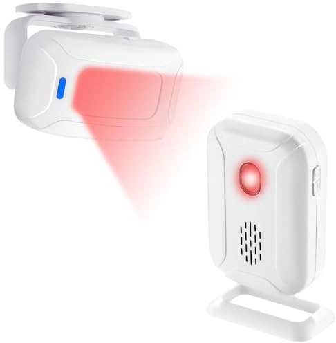 WIYETY Détecteur de passage sans fil Sonnette de porte : sonnette de magasin Système d'alarme sans fil avec 38 sonneries pour magasin, camping-car, maison, garage (type 2)