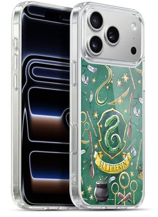 Head Case Designs Offizielle Harry Potter Slytherin Muster Deathly Hallows XIII Gelhülle [Militärischer Schutzgrad] Kompatibel Mit Apple iPhone 17 Pro Max Und Kompatibel Mit MagSafe
