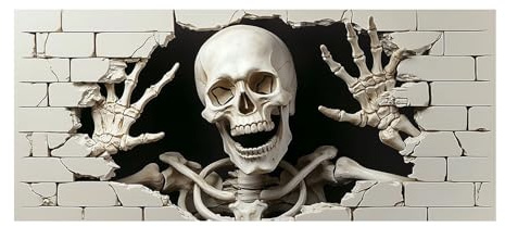 Halloween Garage Door Banner, 480 cm x 210 cm Halloween Deko Outdoor Und Garten Dekoration Hängendes Banner Und Hintergrund Horror Wanddekoration Themen Türabdeckung (A)