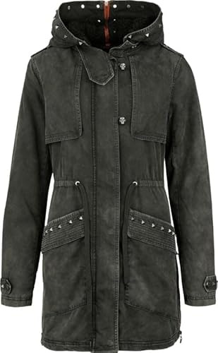 Rock Rebel by EMP Damen graue Übergangsjacke mit Nieten