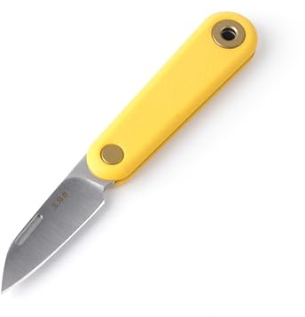 Sanrenmu Taschenmesser, 1.5 Klappmesser mit 12C27 Stahlklinge Kleines Gebrauchsmesser 325S (Gelb & Silber)