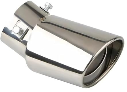 1Pc Stainless Steel Car Exhaust Tip for Dacia Duster Bolt-On Muffler Pipe Tailpipe Trim Anti-Corrosion Sport Look,Bend-Silver