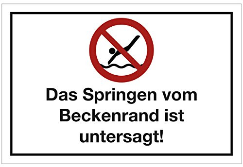 WANDKINGS Hinweisschild - Das Springen vom Beckenrand ist untersagt! - stabile Aluminium Verbundplatte - Wähle eine Größe - 40x30 cm