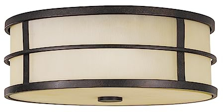 Elstead Fusion - 3 Light Flush Mount Deckenleuchte Bronze, E27