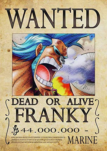 Poster One Piece Franky Anime Manga Wanted