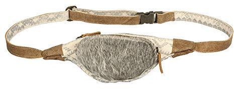 Myra Bag Oromos S-1391 Bauchtasche aus Segeltuch und Rindsleder, Upcycling-Optik