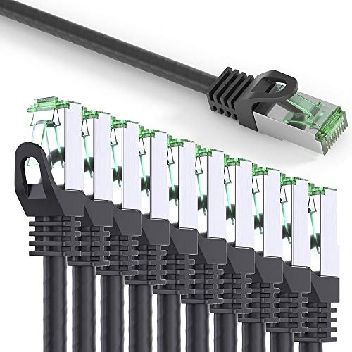 conecto CC50430 Patchkabel Cat6 (FTP) Netzwerkkabel, Ethernetkabel, 1,00m schwarz (10er Set + 1x gratis!)
