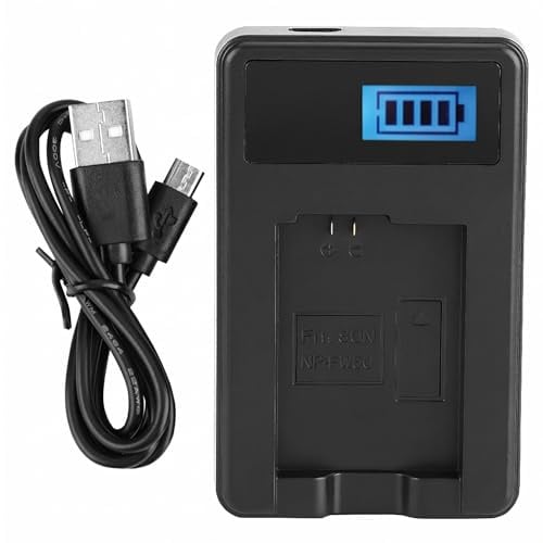 Topiky Kamera Akku Ladegerät,NP-FW50 Tragbares LCD Ladegerät für Kamera für NP FW50 Akku, A6000 A6300 A6500 A7r A7