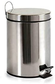 Wadiga Poubelle Ronde à Pédale en INOX Brillant - 5L