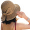 Chapeau de soleil pliable à large bord pour femme et fille - Marron - Taille M