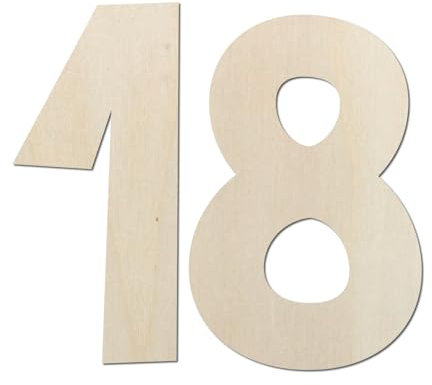 Deko Zahlen - Geburtstagsdeko 18 Geburtstag aus Holz - Ideale Geburtstag Geschenkideen oder als Party Tischdeko (30 cm)