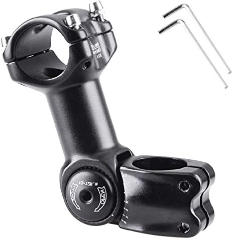 Azarxis Potence VTT Réglable 25,4 mm 31,8 mm Potence de Vélo 60 Degrés Tige 1-1/8 avec Clé Hexagonale pour Vélo de Route Montagne BMX (A - 【60°】 31,8 x 110 mm)