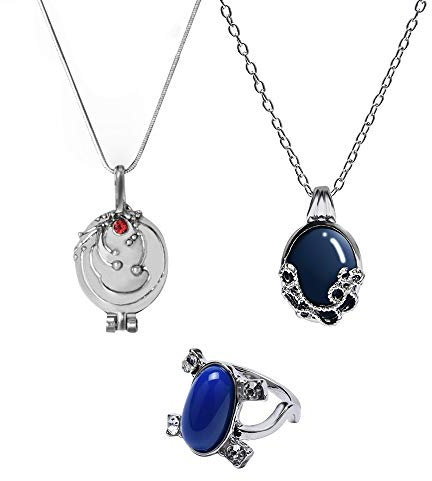 BUUFAN 3PCS The Vampire Elena Vervain Verbena Opening Necklace Daywalking Katherine Charm Pendant Damon's Ring for Fans, Alloy, Zinc Alloy, No Gemstone