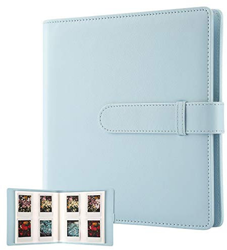 256 Pockets Photo Album for Fujifilm Instax Mini Camera, Leather Cover, Photo Album for Instax Mini 12 11 9 40 90 8 7 Evo LiPlay Instant Camera, 2x3 Photo Album (Blue)