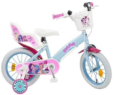 TOIMSA Kinderfahrrad My Little Pony 14 Zoll mit Stützrädern Korb Puppensitz 4-6 Jahre